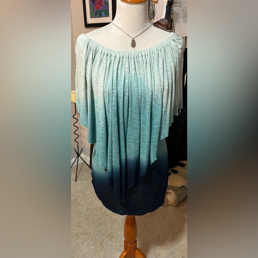 Young, Fabulous & Broke, Tie dye fabric panel overlay tunic top. Size S